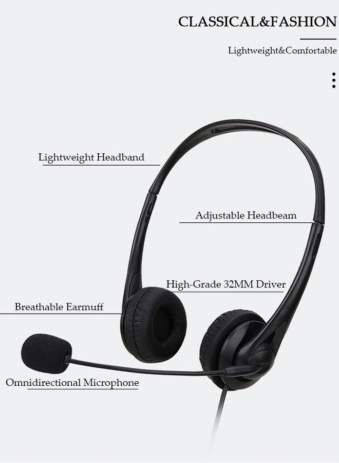 سماعات رأس مزودة بميكروفون وخاصية إلغاء الضوضاء، مثالية للمكاتب والاجتماعات والمحادثات ومراكز الاتصال. سماعات رأس مريحة تغطي الأذن بالكامل مع ميكروفون دوار. - Image 5